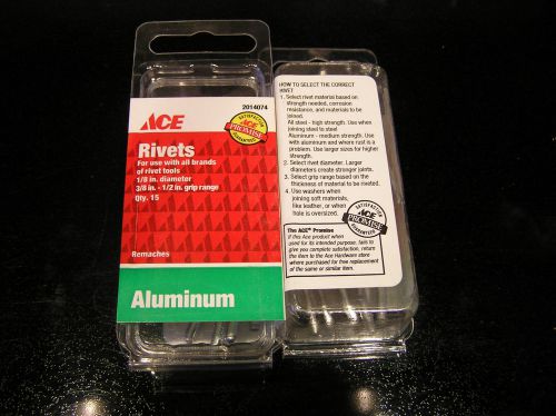 2014074 NOS NEW ACE HARDWARE POP RIVETS 1/8&#034;DIA. 3/8&#034; PACK OF 15
