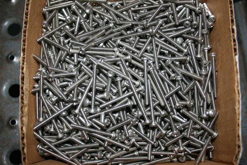 6/32&#034; x 1-1/2&#034; phillips round head machine screw stainless steel lot of 30 for sale