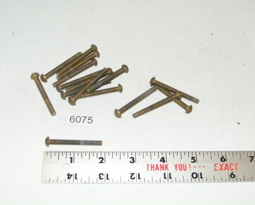 10-24 x 1 3/4 slotted solid brass round head machine screws qty 15 for sale