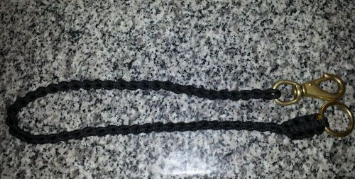 Heavy duty law enforcement braided key lanyard (black) attaches to duty belt for sale