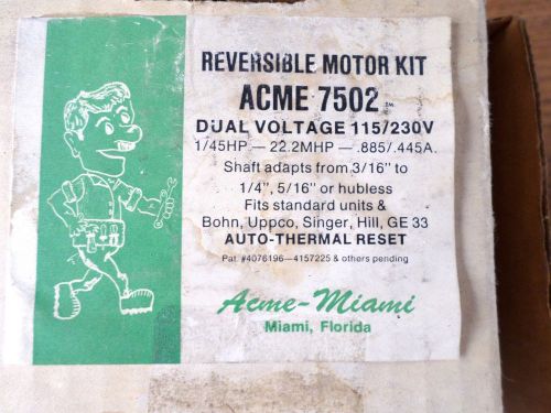 Acme reversible ball bearing motor kit part no.7502 ~ brand new in box w/paperwk for sale