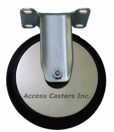 5j26cbr 5&#034; rigid plate caster, cushion black rubber wheel, 125 lbs capacity for sale