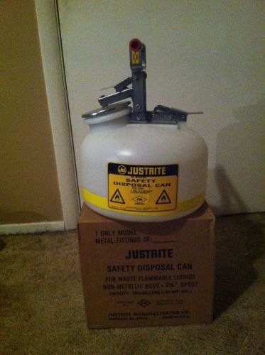 Justrite 12751 disposal can, 2 gal., white poly - brand new - free shipping for sale