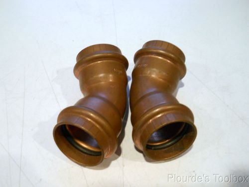 New lot of (2) viega propress 1&#034; copper press 45° elbows, 77617, 200 psi for sale