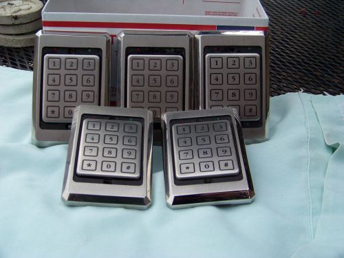 Qty 5)  essex ktp-163-sn-8 bit word stainless steel access control keypad for sale