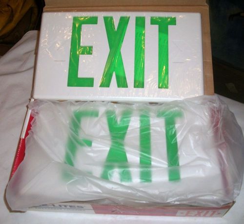 Cooper lighting sure-lites lpx60gwh 120/277vac led exit sign green letters for sale