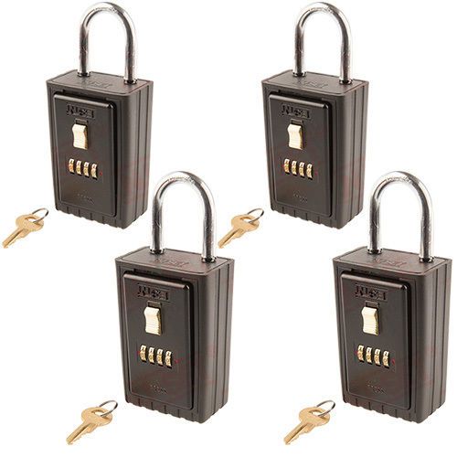 4 x brand new nuset key storage 4 digit numeric combo lock boxes for sale