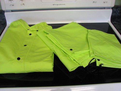 New lacrosse rainfair 3 pc protective rain suit jacket hood pants size large for sale