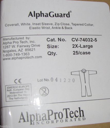 25 AlphaGuard Coveralls  CV-74032-5  2X - Large  *new*