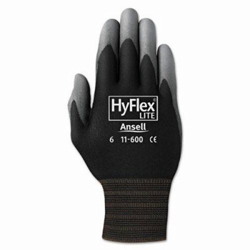 Ansellpro HyFlex Lite Gloves, Black/Gray, Size 11, 12 Pair (ANS1160011BK)