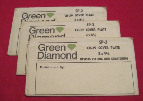 Green Diamond No. SP-2 CR-39 Cover Plates 2&#034; X 4 1/4&#034;