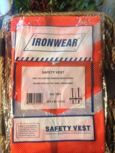 Code approved neon breakaway safety vests, orange mesh, reflective for sale