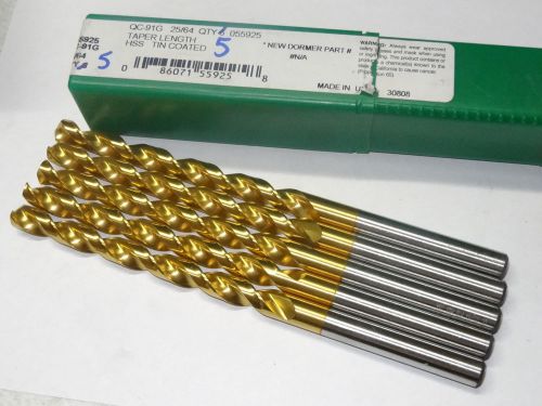 1 new PTD 25/64&#034; QC91G Taper Extra Long Length Precision Twist Drill TiN 55925