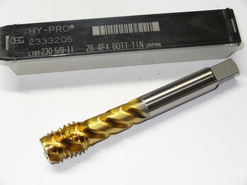 new OSG Hy-Pro 5/8-11 2B UNC 4FL Modified Bottoming Spiral Flute Tap TiN 2333205