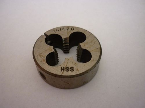 1 NEW THREADING DIE 14M2.0 mm HSS AJUSTABLE ROUND DIE 1 1/2&#034;O.D.