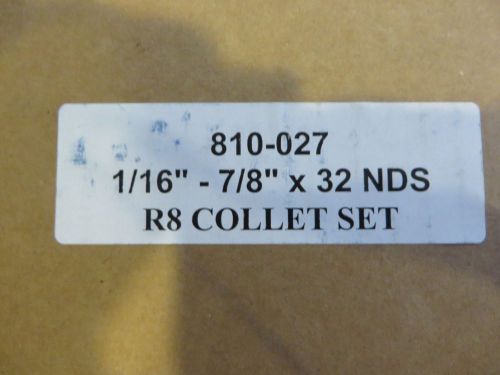 27pcs R8 Round Collet Set 1/16&#034; to 7/8&#034; by 1/32th