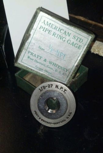 1/8 27 npt l1 pipe thread ring gauge .125 n.p.t. usa made/ machinist tool for sale