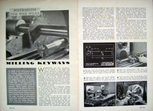 Vintage How to Cut Metal KEYWAY CUTTING on MILLING MACHINE 1943 DIY Article