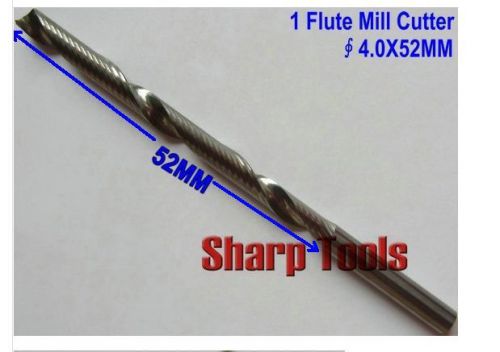3pcs one/single flute spiral CNC router bits 4mm 52mm