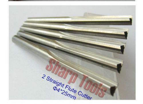 5pcs double flute straight slot CNC router bits endmill milling cutter 4mm 25mm