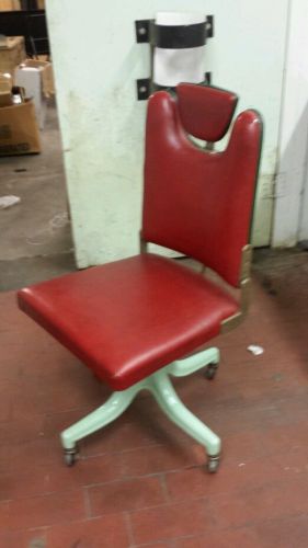 EARLY GREEN PORCELAIN BASE DENTAL DOCTOR BARBER SHOP CHAIR INDUSTRIAL STEAMPUNK