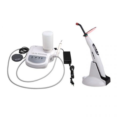 Dental ultrasonic piezo scaler ems woodpecker tips + wireless curing light lamp for sale