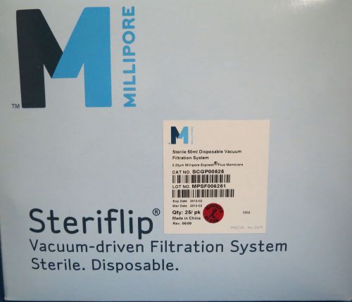 Millipore steriflip 50ml vacuum filtration 0.22µm pes membrane scgp00525 pk/25 for sale