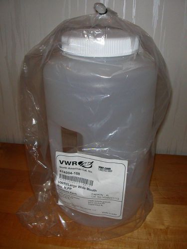 VWR 4L 1 Gallon Large Wide Mouth Storage Jug Bottle PP w/ Screw on Lid