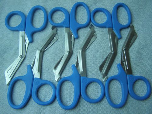 6 Utility Scissors 7.5&#034; SKY BLUE EMT Medical Paramedic Nurse Scissors