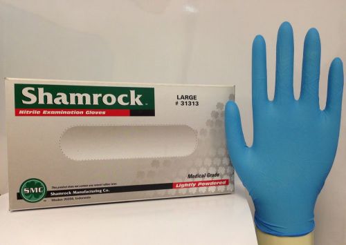 1000/Cs Nitrile Exam Gloves Powdered Blue Size: Small