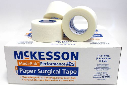 300 box mckesson paper surgical tape 1&#034; x 10 yds medical latex free 3600 rolls for sale