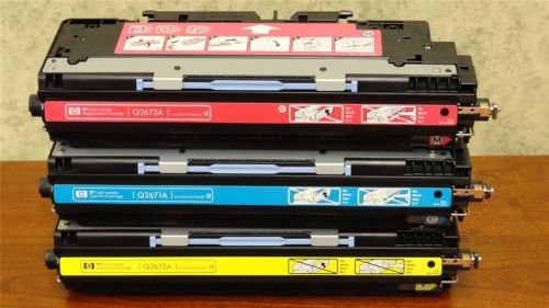 GENUINE HP LaserJet Toner Cartridge LOT of 3 Q2671A Q2673A Q2672A 3500 3550 3700