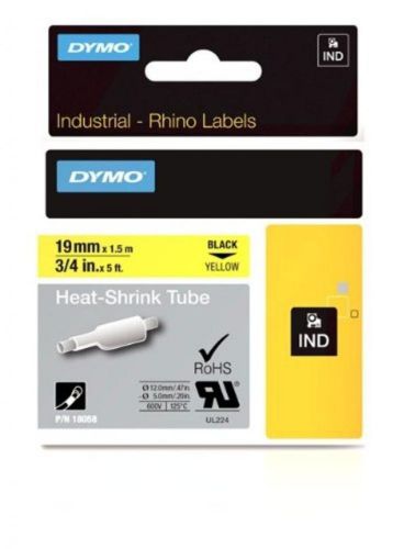 DYMO LABEL, RHINO, YELLOW, 3/4, - 18058 Industrial Labeling Tape NEW