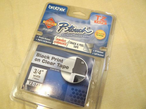 Brother 26.2-Foot Black on Clear 3/4&#034; Labeling Tape TZ-141 TZ141 for P-Touch