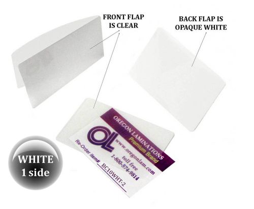 Qty 200 white/clear business card laminating pouches 2-1/4 x 3-3/4 by lam-it-all for sale