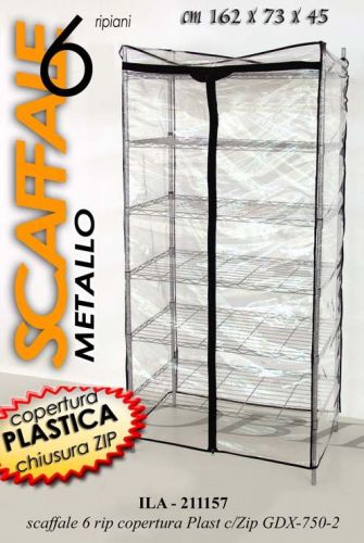 SCAFFALE UFFICIO METALLO CHIUSURA PLASTIC ZIP 162X73X45