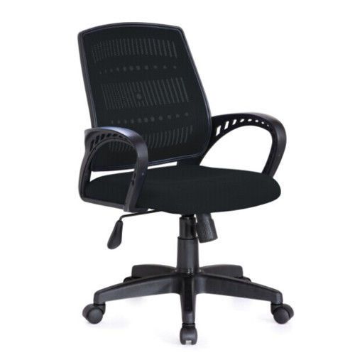 BLACK MESH OFFICE/HOME CHAIR WITH ARMS AND ADJUSTABLE HEIGHT