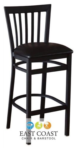 New gladiator full vertical back metal restaurant bar stool w/ black vinyl seat for sale