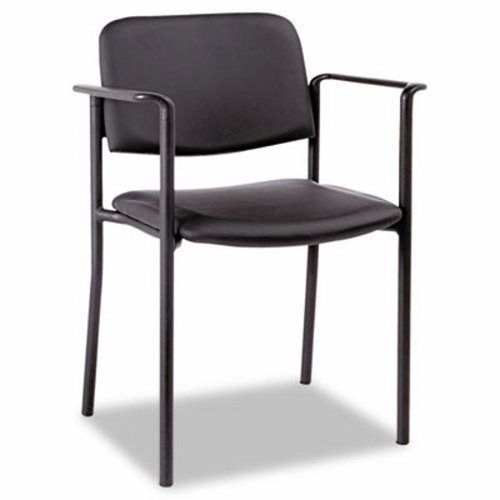 Alera Stacking Guest Chair, PVC-Free Faux Leather, Black (ALEUT49CS10B)