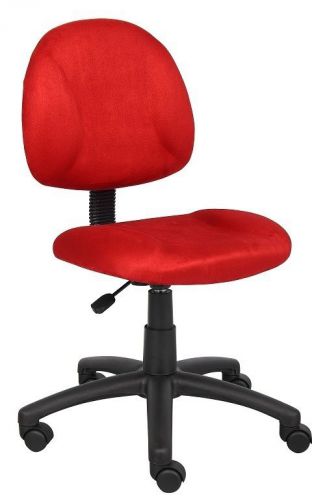 B325 BOSS RED MICROFIBER DELUXE POSTURE OFFICE TASK CHAIR