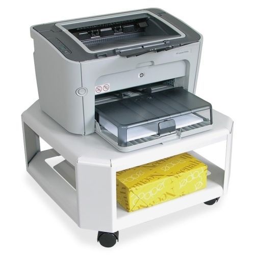 Mobile Printer Stand, Two-Shelf, 17-4/5w x 17-4/5d x 8-1/2h, Platinum