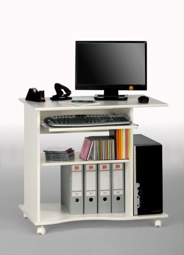 Compact Computer Desk 80 x 75 x 50 cm White Study Office Quality Furniture