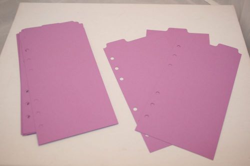 12 Orchid Filofax Personal size Tabbed dividers monthly subject top tab