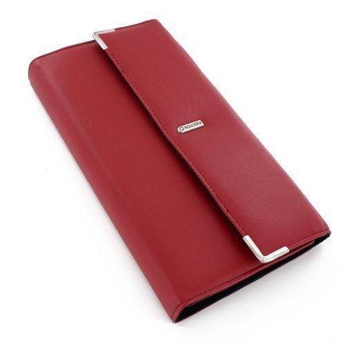 NEW Rolodex Business Card Holder, 96 Card Capacity, Snap Closure, Red - 72749