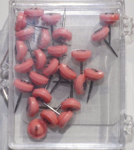 Numbered Map Tacks - Pink With Black numbers (4 Boxes of 25: numbers 1-100)