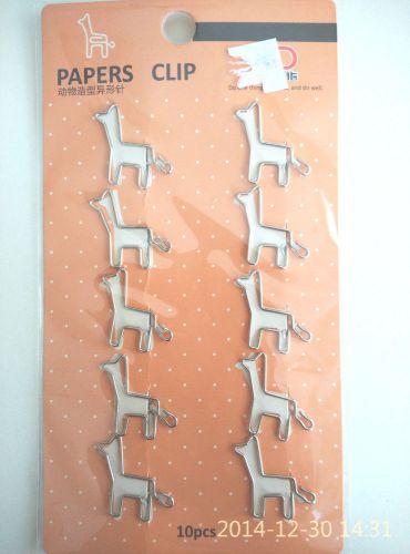 10 mini d-clip strong metal Paper Clip -GIRAFFE cute kids disney animal