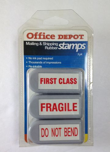 Office Depot Mailing &amp; Shipping Rubber Stamps (First Class Fragile Do Not Bend)