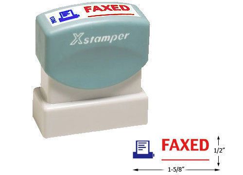 Xstamper® Two-Color Specialty Stamp &#034;FAXED&#034; - Brand New - 1000s of impressions