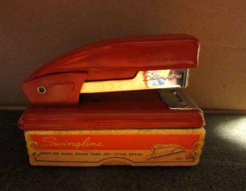 Stapler Swingline 99 Red Mini Vintage Mid-Century Stapler With Staples USA
