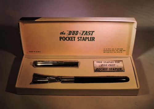 Very Cool Vintage Pocket Stapler. Duo - Fast in the Box. Extra Staples